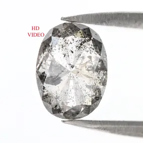 1.42 Ct Natural Loose Oval Shape Diamond Salt And Pepper Oval Cut Diamond 8.20 MM Natural Loose Diamond Oval Shape Rose Cut Diam