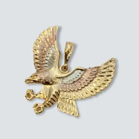 2’ eagle tricolor pendant 2.36’ 18kts of gold plated