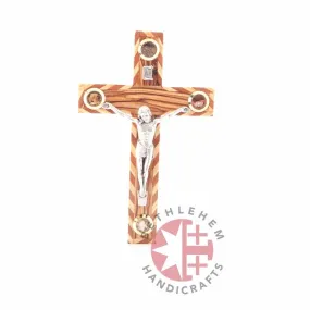 6.3 Crucifix, Olive Wood with Mahogany from Holy Land