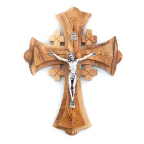 7 Crucifix with Jerusalem Engraved on Back, Wooden Hand Made