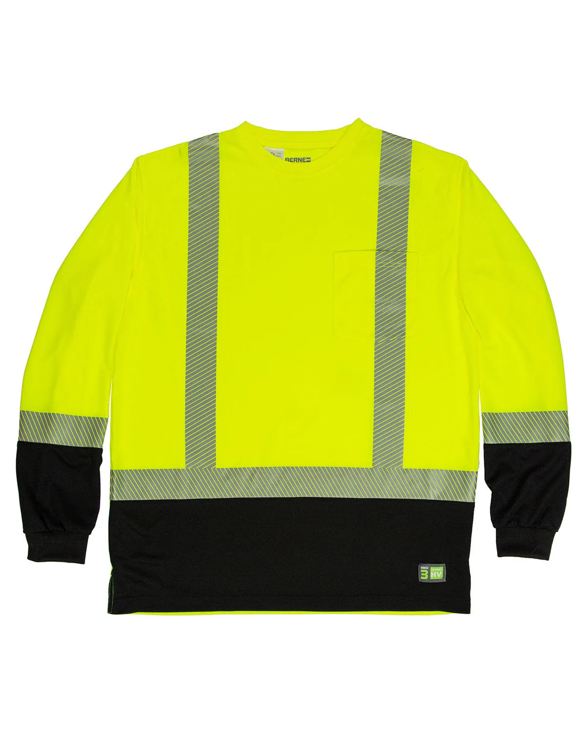 Berne Men's Hi-Vis Class 3 Color Blocked Long-Sleeve T-Shirt