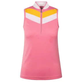 Daily Sports Menton Ladies Sleeveless  Polo Shirt Pink Sky