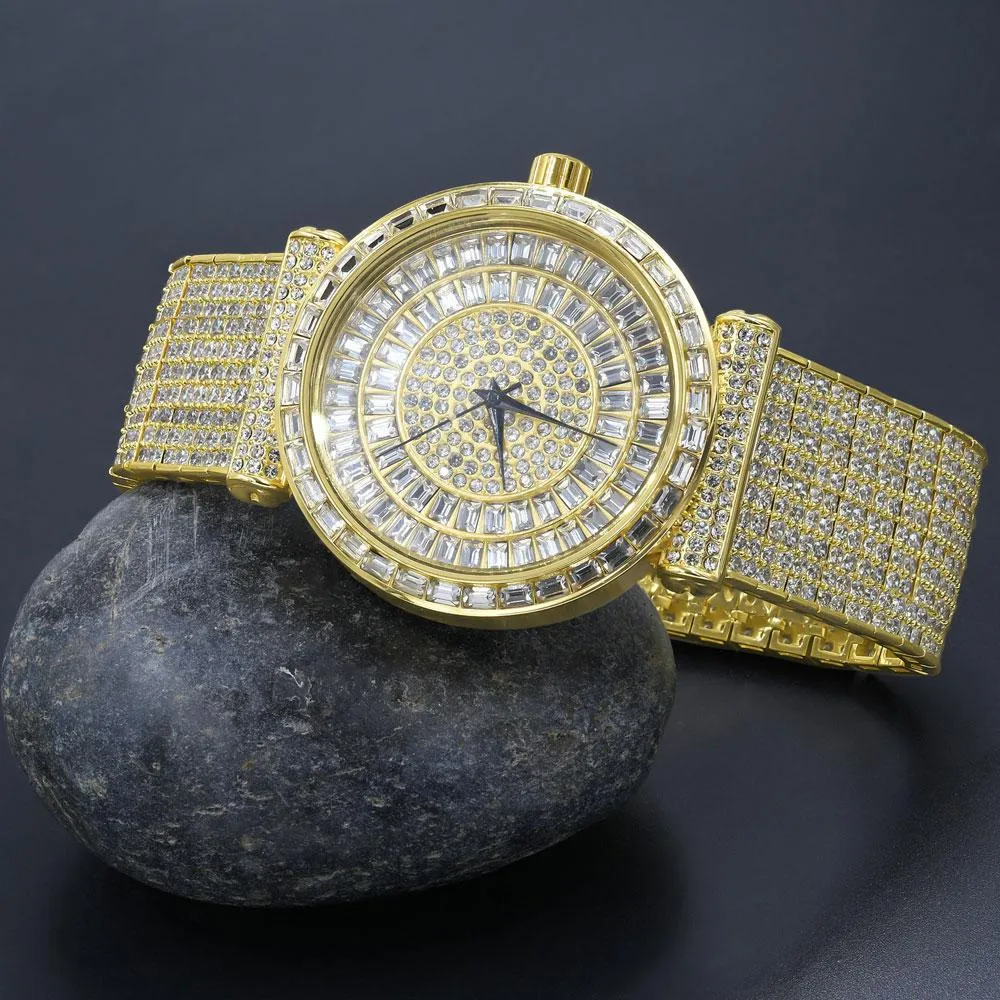 Mega Baguette 10 Row CZ Band Bling Watch