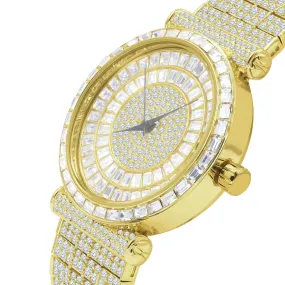 Mega Baguette 10 Row CZ Band Bling Watch