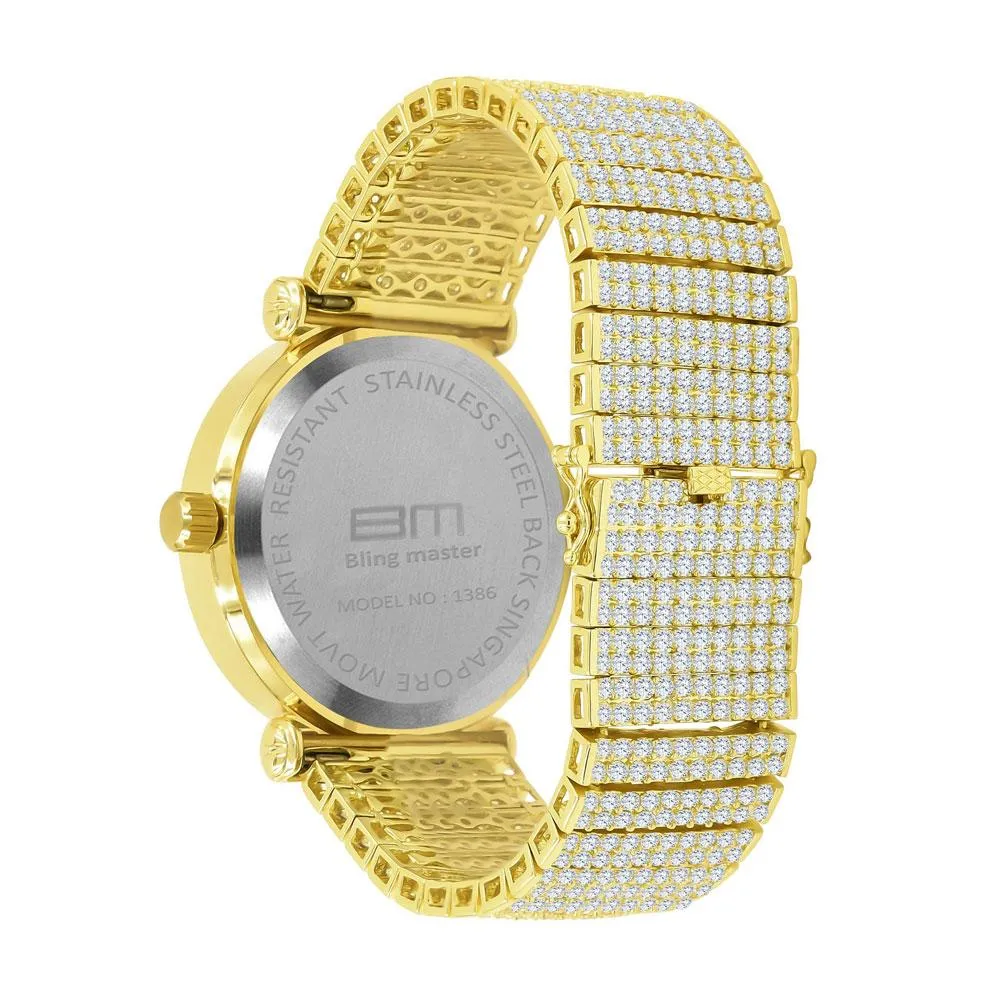 Mega Baguette 10 Row CZ Band Bling Watch