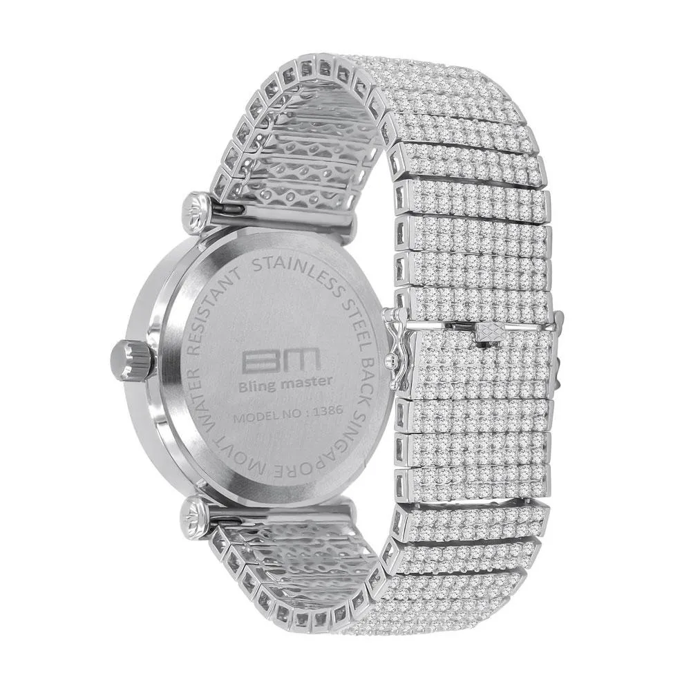 Mega Baguette 10 Row CZ Band Bling Watch