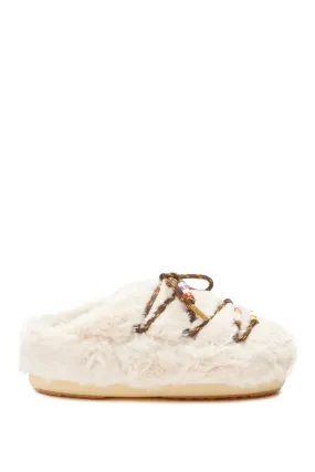 Moon boot faux fur mules with beads 14602500 CREAM