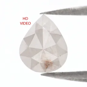 Natural Loose Pear Diamond White Grey Color 0.85 CT 6.50 MM Pear Shape Rose Cut Diamond L8978