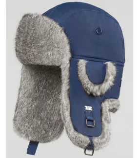 Navy B-52 Aviator Hat with Grey Rabbit Fur for Men: FurHatWorld.com