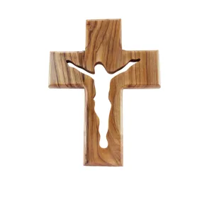 Olive Wood Hanging Wall Cross Jesus Holy Jerusalem Decor Christian 16cm/6.3