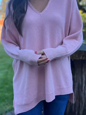 Pink Premium V Neck Knit Cece