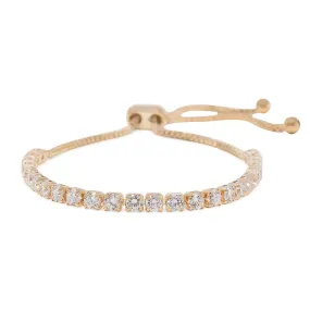 Rose Gold Plated Square CZ Slide Gradient Tennis Bracelet