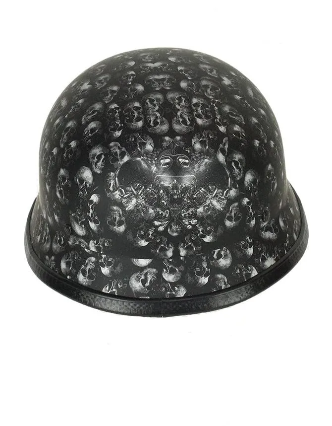 Skull Graveyard Costume Novelty German Helmet Prop - Black