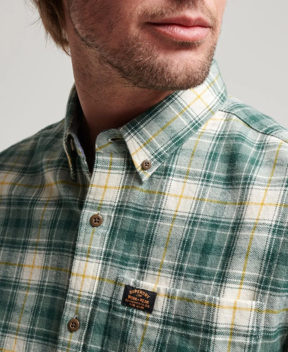 Superdry Vintage Embroided Lumberjack Check Shirt Cedar Olive