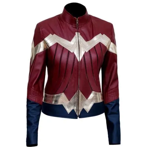 Wonder Woman New Stylish Ladies Halloween Costume Party Leather Jacket